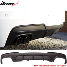 Load image into Gallery viewer, 2011-2016 BMW F10 MP Black Rear Bumper Lip Diffuser Quad Twin Exhaust
