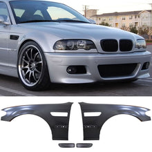 Load image into Gallery viewer, Fits 02-04 BMW E46 4D M3 Metal Fenders + Chrome Side Vent