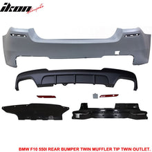 Load image into Gallery viewer, 2011-2016 BMW F10 M-P Style Twin Muffler Dual Outlet Rear Bumper PP