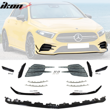 Load image into Gallery viewer, 2020-2022 Benz W177 A35 AMG Front Bumper Lip with Chrome Moulding PP