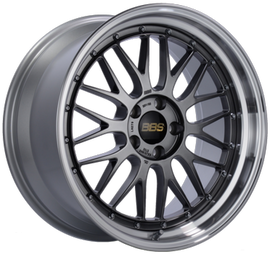 BBS LM 18x8 5x114.3 ET35 Diamond Black Center / Diamond Cut Lip Wheel PFS/Clip Required