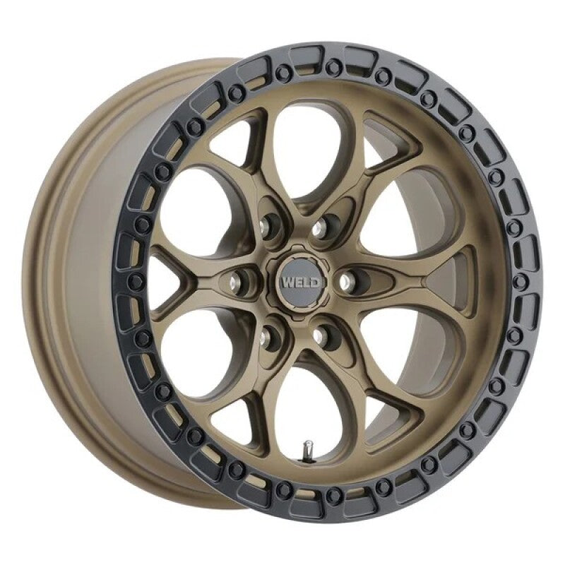 Weld W106 Ledge 6 17x9 / 6x139.7 BP / -12 Offset / 4.5 BS / 106.1 Bore Satin Bronze/Satin Black Ring