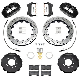 Wilwood 95-98 Nissan Skyline Superlite 6R Front BBK w/ 12.88in D/S Rotors & Flexlines - Black