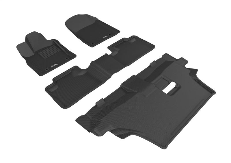 3D MAXpider 2012-2020 Dodge Durango Kagu 1st & 2nd & 3rd Row Floormats - Black