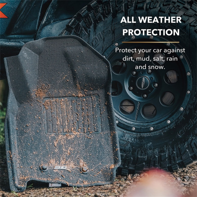 3D MAXpider 2005-2011 Toyota Tacoma Double Cab Kagu 1st & 2nd Row Floormats - Black