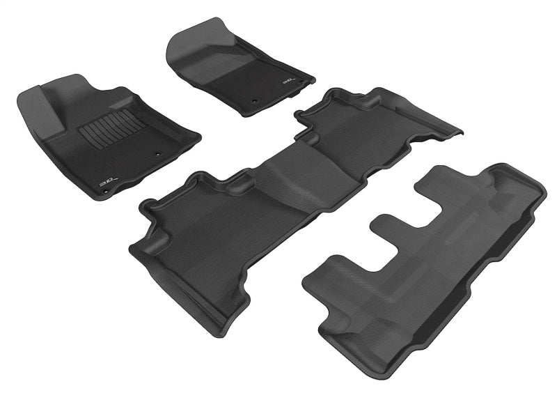 3D MAXpider 2010-2013 Lexus GX Kagu 1st & 2nd & 3rd Row Floormats - Black