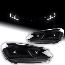 Load image into Gallery viewer, Volkswagen Golf MK6 Red, Silver, and Black Projector with Dynamic Signal LED Headlights (2009 - 2013)
