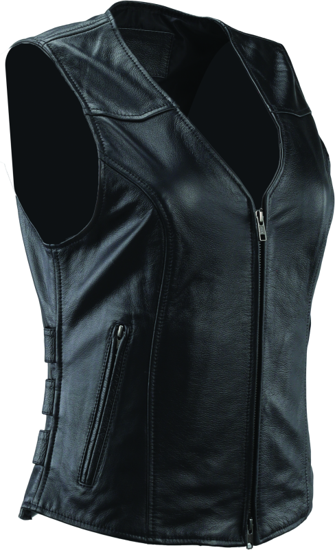 Kuryakyn By River Road Plains Leather Vest Black Womens - Small