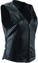 Load image into Gallery viewer, Kuryakyn By River Road Plains Leather Vest Black Womens - Small