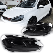 Load image into Gallery viewer, Volkswagen Golf MK6 Red, Silver, and Black Projector with Dynamic Signal LED Headlights (2009 - 2013)
