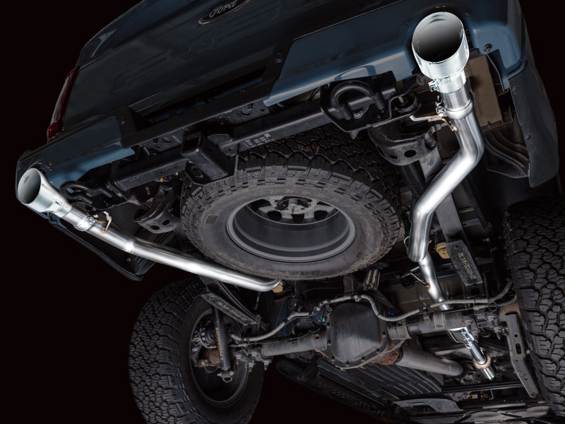 AWE Tuning 2021+ Ford F150 Tremor w/ Bumper Cutouts 0FG Resonated Catback w/ Chrome Silver Tips