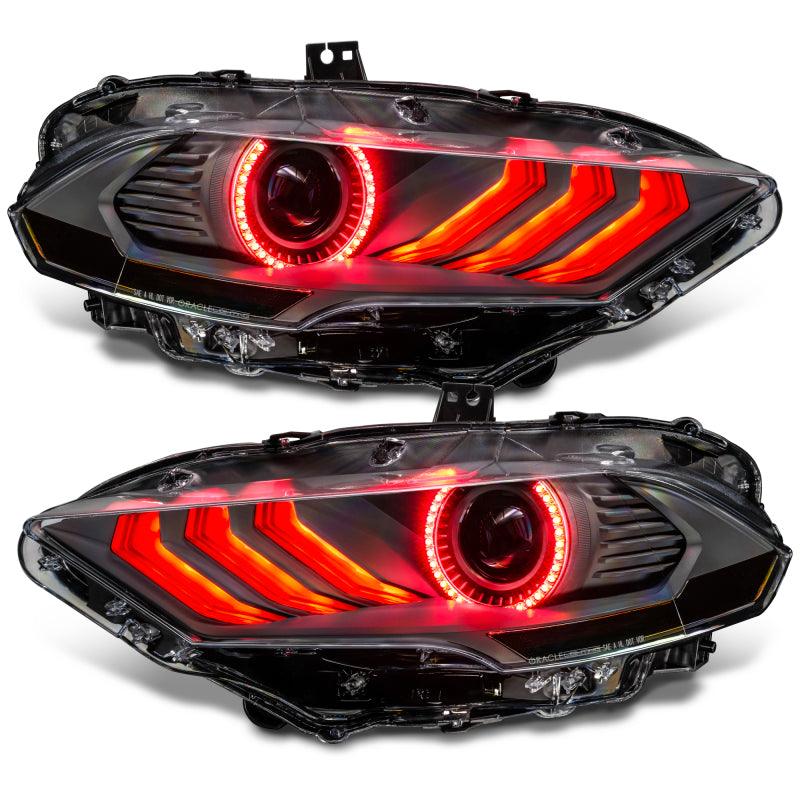 Oracle Lighting 18-23 Ford Mustang Dynamic ColorSHIFT LED Headlights - Black Series NO RETURNS