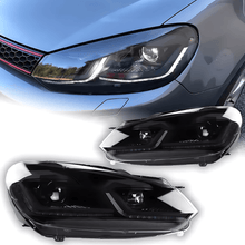Load image into Gallery viewer, Volkswagen Golf MK6 Red, Silver, and Black Projector with Dynamic Signal LED Headlights (2009 - 2013)