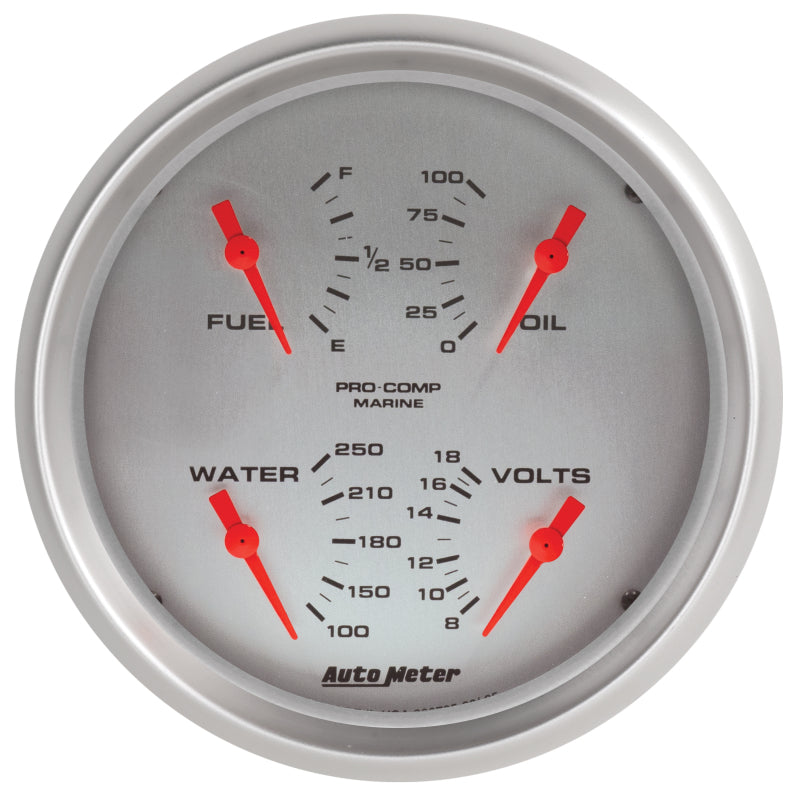 Autometer Marine Silver 5in Ultra-Lite 100 PSI