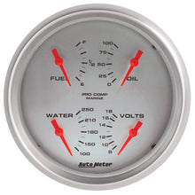 Load image into Gallery viewer, Autometer Marine Silver 5in Ultra-Lite 100 PSI