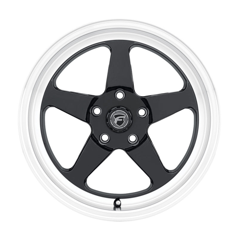 Forgestar 18x5 D5 Drag 5x120.65 ET-10 BS 2.6 Gloss BLK / Diamond Lip 78.1 Bore