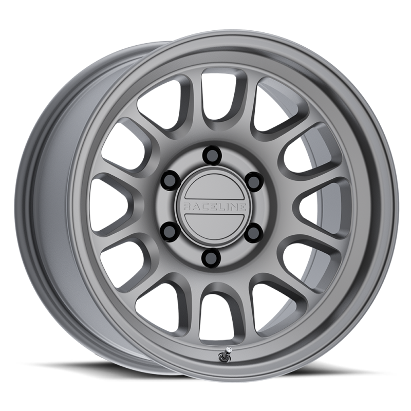 Raceline 958T Rogue 17x8in / 6x120 BP / 30mm Offset / 67.1mm Bore - Titanium Wheel