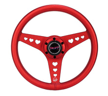 Load image into Gallery viewer, NRG All Aluminum Steering Wheel 330mm - Heart Cut Out- Ergonomic Grip- Anadized Red
