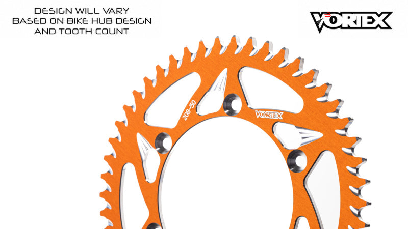 Vortex Racing 54 Tooth 520 Rear Sprocket - Orange