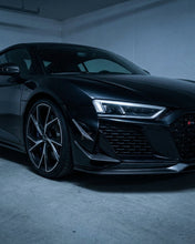 Load image into Gallery viewer, 2022–2023 Audi R8 V10 GT &amp; Performance Coupe P-Style Front Bumper Canards – Dry Carbon Fiber