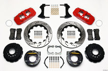 Load image into Gallery viewer, Wilwood AERO4 Rear P-Brake Kit 14.00in Drilled Red Big Ford New Style 2.36in Offset