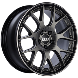 BBS CH-RII 22x10.5 5x112 ET15 Satin Platinum Center Black Lip SS Rim Prot Wheel - 82mm PFS Req