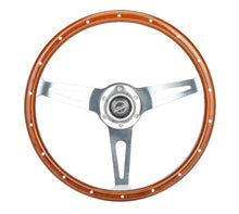 Load image into Gallery viewer, NRG Reinforced Steering Wheel (360mm) Dark Wood Grain w/Chrome 3-Spoke Center