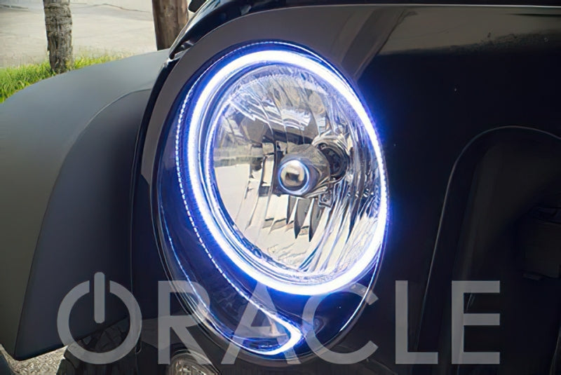 Oracle 7" Round Surface Mount LED Headlight Halo Kit - Red