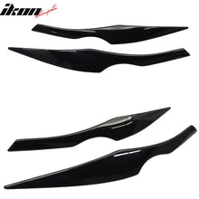 Load image into Gallery viewer, 2006-2011 BMW E90 3-Series Sedan Painted #668 Black Headlight Eyelid