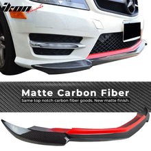 Load image into Gallery viewer, 2012-2014 Mercedes Benz W204 Sedan Front Bumper Lip Carbon Fiber