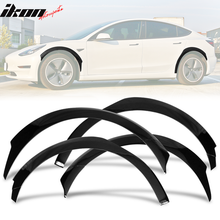Load image into Gallery viewer, 2017-2023 Tesla Model 3 Fender Flares Wheel Trim Gloss Black 8PC FRP