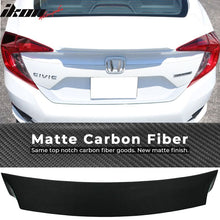 Load image into Gallery viewer, 2016-2021 Honda Civic 10th 4Dr Ikon Style Carbon Fiber Trunk Spoiler