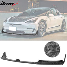 Load image into Gallery viewer, 2017-2023 Tesla Model 3 V Front Bumper Lip 3PC - Forged Carbon Fiber