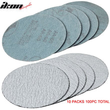 Load image into Gallery viewer, 100PC 5in 127mm 60 Grit Auto Sanding Disc Sandpaper Sheets Sand Paper