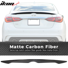 Load image into Gallery viewer, 2014-2024 Infiniti Q50 Sedan Matte Carbon Fiber Trunk Spoiler Wing