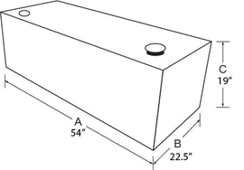 Tradesman Aluminum Rectangular Liquid Storage Tank (98 Gallon Capacity) - Brite
