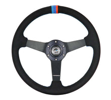 Load image into Gallery viewer, NRG Sport Wheel (350mm) 3 Solid Spokes - 1.5in Deep - Matte Black - Minty Fresh Miata Logo Etched