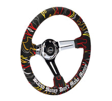 Load image into Gallery viewer, NRG Reinforced Steering Wheel R Litteral Sig 3in Deep/5mm Chrm Spk - Blk Alc w/ Red Stitch