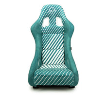 Load image into Gallery viewer, NRG FRP Bucket Seat - 20 Year Anniversary - Microfiber Green w/ White Stripes &amp; Arrow Design -Medium
