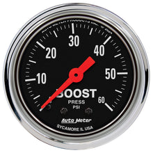 Load image into Gallery viewer, AutoMeter Gauge Boost 2-1/16in. 60 PSI Mechanical Traditional Chrome