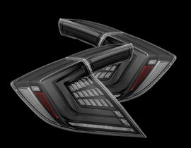 AlphaRex 16-21 Honda Civic Hatchback/ Type-R FK8 Nova-Series LED Tail Lights (Pair) - Black