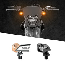 Load image into Gallery viewer, XK Glow Mini Red Turn Signal Chrome x2