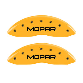 MGP 4 Caliper Covers Engraved Front JEEP Engraved Rear JEEP Grill logo Yellow finish black ch