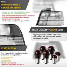 Load image into Gallery viewer, BMW 3 Series E36 All Clear Frosted Lens Tail Lights (1992-1998)