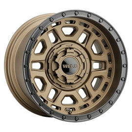 Weld Off-Road Crux 17x9in / 5x114.3 BP / ET -35 / 78.1mm Bore - Satin Bronze/Satin Black Ring Wheel