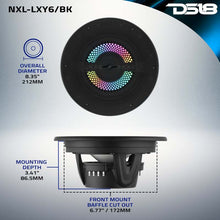 Load image into Gallery viewer, DS18 6.5in 2-Way 150 Watts RMS 4ohm Digital LED Lights Bullet Tweeter Black