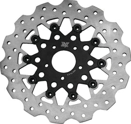 Twin Power 08-Up Touring 06-17 Dyna Front 11.8 Scalloped Floating Rotor Black Mesh