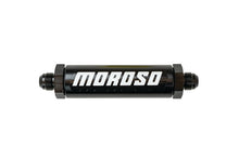Load image into Gallery viewer, Moroso In-Line Fuel Filter - 6.5in -8An - 40 Micron SS Filter - Aluminum
