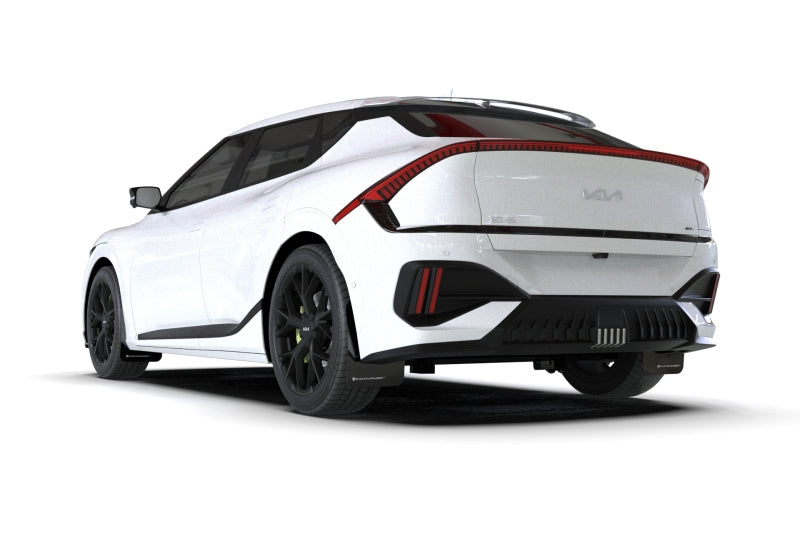 Rally Armor 25-26 Kia EV6 Base Light/GT/GT-Line Black Mud Flap - Metallic Black Logo