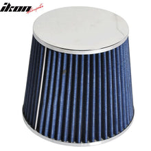 Load image into Gallery viewer, Blue 3" 76MM Inlet Race Performance Air Intake Cone Filter Replacement